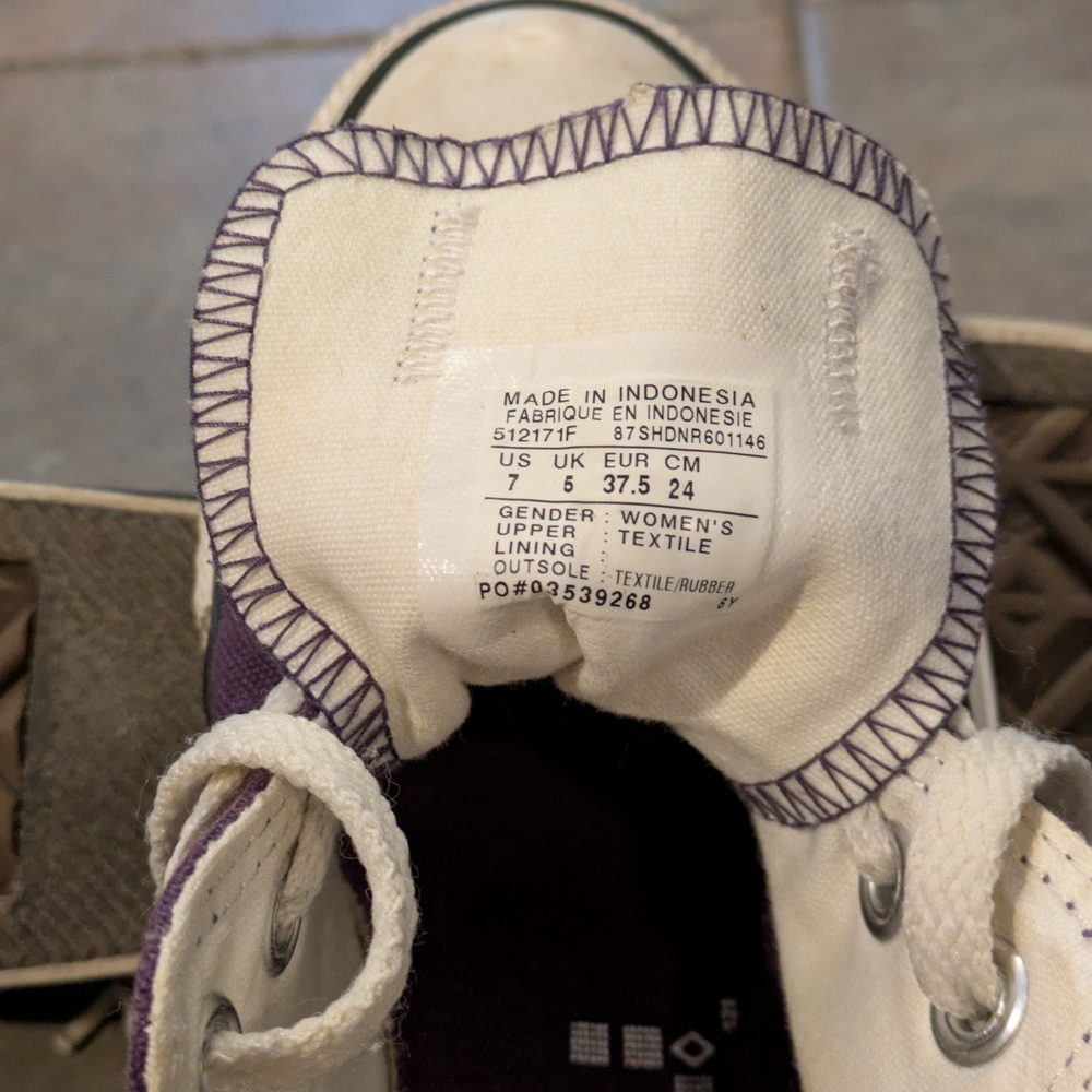 Eggplant Converse All Star Low Stop Chuck Taylors - Picture 6 of 7